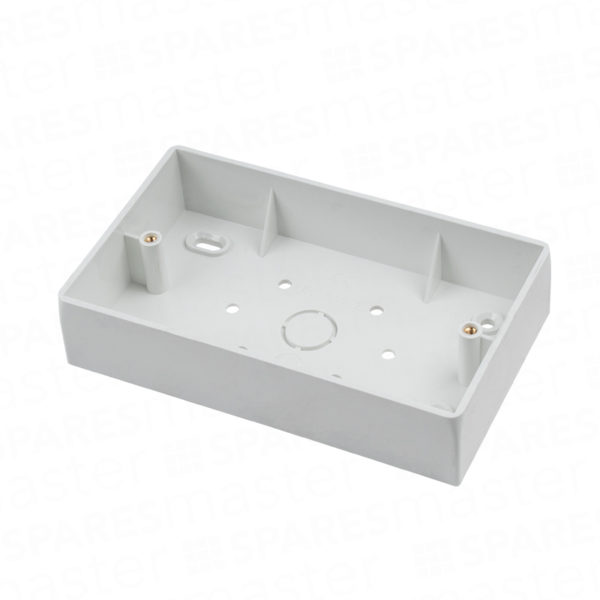 Plastic surface box for: double 13Amp sockets