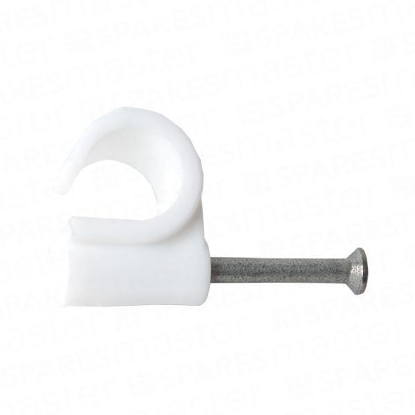 11mm Round White Clips to Suit: 3 Core Flex Box of 100