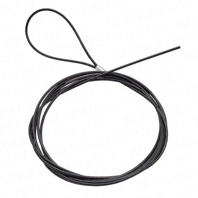 Garage door latch cable with fixed loop end and plain cable end for canopy and retractable garage door locking systems.