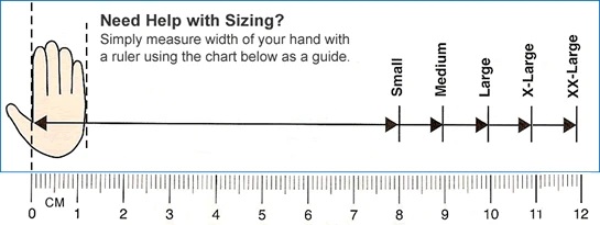 Black Mamba glove size chart