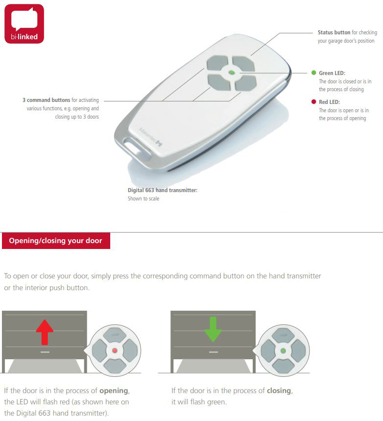 Marantec bi-linked remote controls