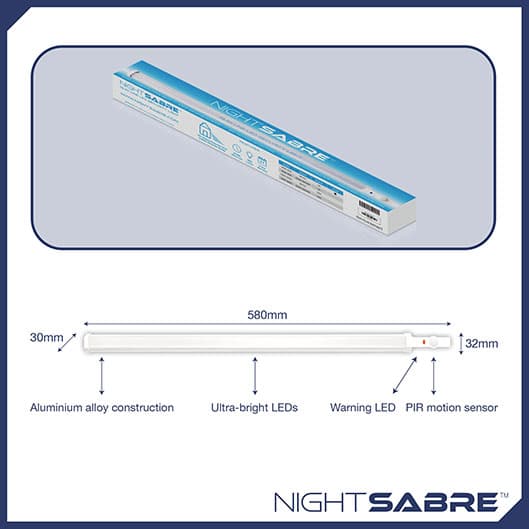 Night Sabre LED security light dimensions